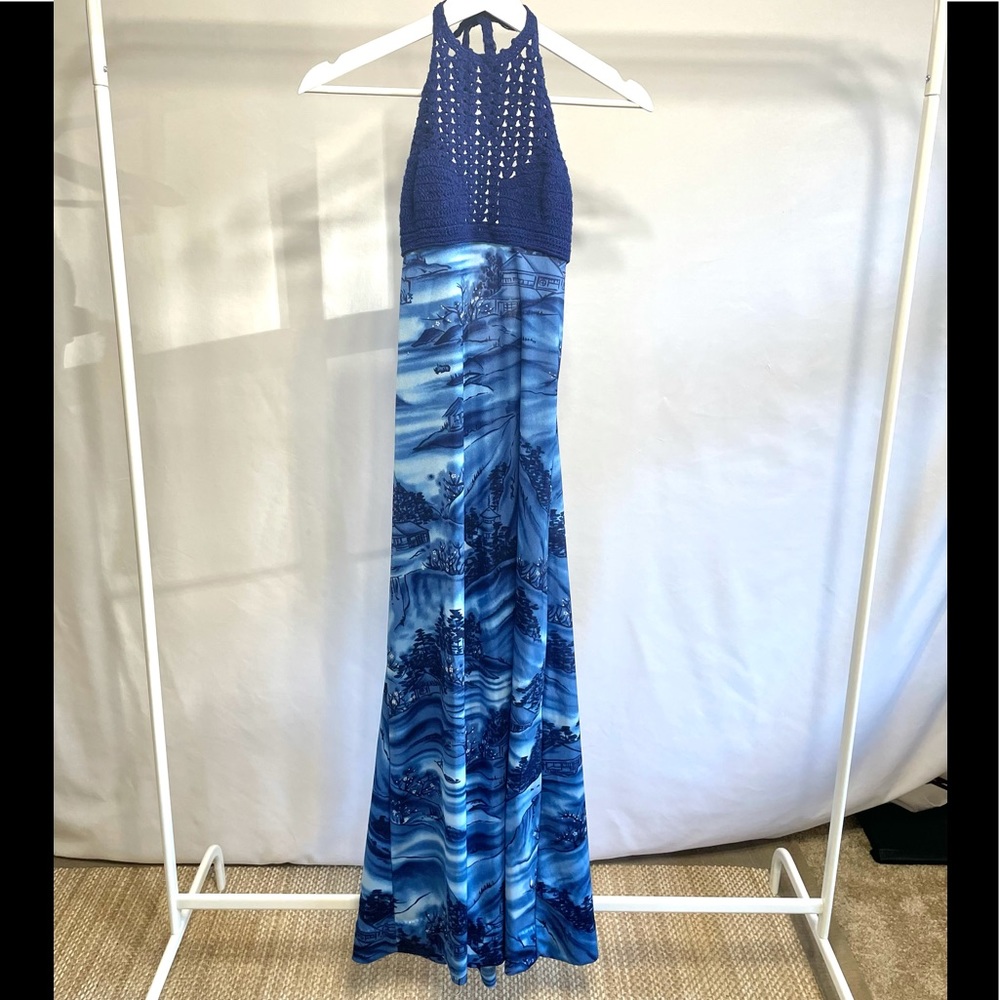 Blue Knitted Sundress, Size S/M